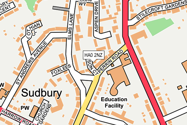 HA0 2NZ map - OS OpenMap – Local (Ordnance Survey) HA0 2NZ map - OS OpenMap – Local (Ordnance Survey)
