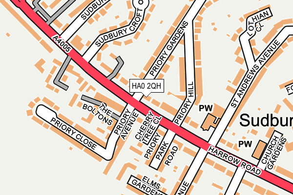 HA0 2QH map - OS OpenMap – Local (Ordnance Survey) HA0 2QH map - OS OpenMap – Local (Ordnance Survey)