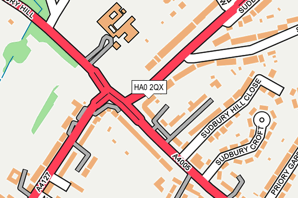 HA0 2QX map - OS OpenMap – Local (Ordnance Survey) HA0 2QX map - OS OpenMap – Local (Ordnance Survey)