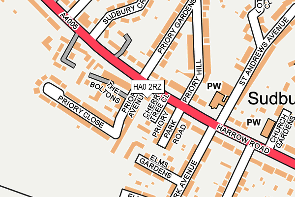 HA0 2RZ map - OS OpenMap – Local (Ordnance Survey) HA0 2RZ map - OS OpenMap – Local (Ordnance Survey)