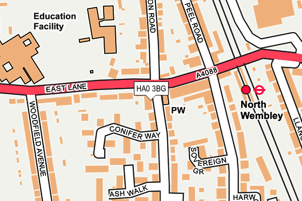 HA0 3BG map - OS OpenMap – Local (Ordnance Survey) HA0 3BG map - OS OpenMap – Local (Ordnance Survey)