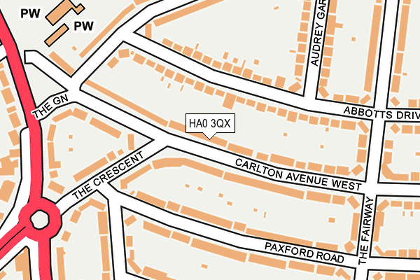 HA0 3QX map - OS OpenMap – Local (Ordnance Survey) HA0 3QX map - OS OpenMap – Local (Ordnance Survey)