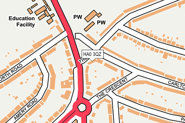 HA0 3QZ map - OS OpenMap – Local (Ordnance Survey) HA0 3QZ map - OS OpenMap – Local (Ordnance Survey)