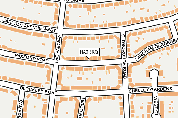 HA0 3RQ map - OS OpenMap – Local (Ordnance Survey) HA0 3RQ map - OS OpenMap – Local (Ordnance Survey)