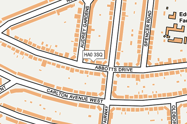 HA0 3SQ map - OS OpenMap – Local (Ordnance Survey) HA0 3SQ map - OS OpenMap – Local (Ordnance Survey)