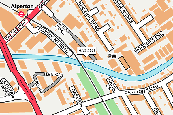 HA0 4GJ map - OS OpenMap – Local (Ordnance Survey) HA0 4GJ map - OS OpenMap – Local (Ordnance Survey)