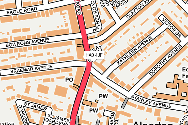 HA0 4JF map - OS OpenMap – Local (Ordnance Survey) HA0 4JF map - OS OpenMap – Local (Ordnance Survey)