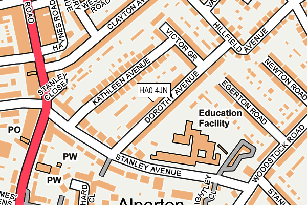 HA0 4JN map - OS OpenMap – Local (Ordnance Survey) HA0 4JN map - OS OpenMap – Local (Ordnance Survey)