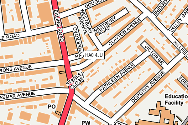 HA0 4JU map - OS OpenMap – Local (Ordnance Survey) HA0 4JU map - OS OpenMap – Local (Ordnance Survey)