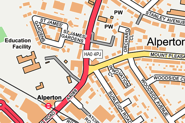 HA0 4PJ map - OS OpenMap – Local (Ordnance Survey) HA0 4PJ map - OS OpenMap – Local (Ordnance Survey)
