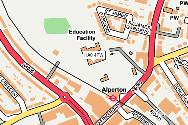HA0 4PW map - OS OpenMap – Local (Ordnance Survey) HA0 4PW map - OS OpenMap – Local (Ordnance Survey)