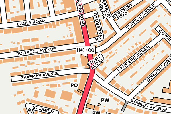 HA0 4QG map - OS OpenMap – Local (Ordnance Survey) HA0 4QG map - OS OpenMap – Local (Ordnance Survey)