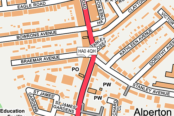 HA0 4QH map - OS OpenMap – Local (Ordnance Survey) HA0 4QH map - OS OpenMap – Local (Ordnance Survey)