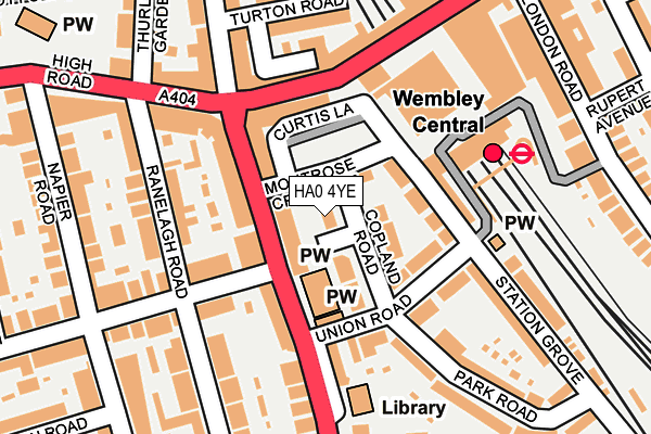 HA0 4YE map - OS OpenMap – Local (Ordnance Survey) HA0 4YE map - OS OpenMap – Local (Ordnance Survey)