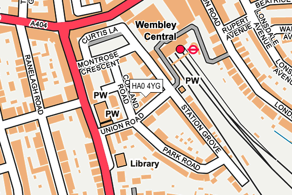 HA0 4YG map - OS OpenMap – Local (Ordnance Survey)