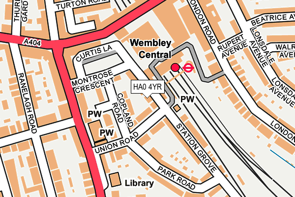 HA0 4YR map - OS OpenMap – Local (Ordnance Survey)