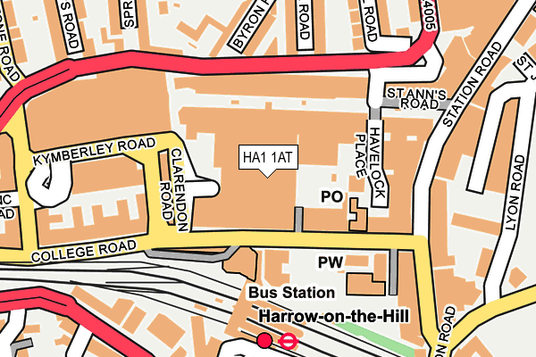 HA1 1AT map - OS OpenMap – Local (Ordnance Survey)
