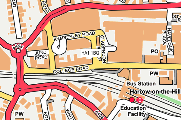 HA1 1BQ map - OS OpenMap – Local (Ordnance Survey)