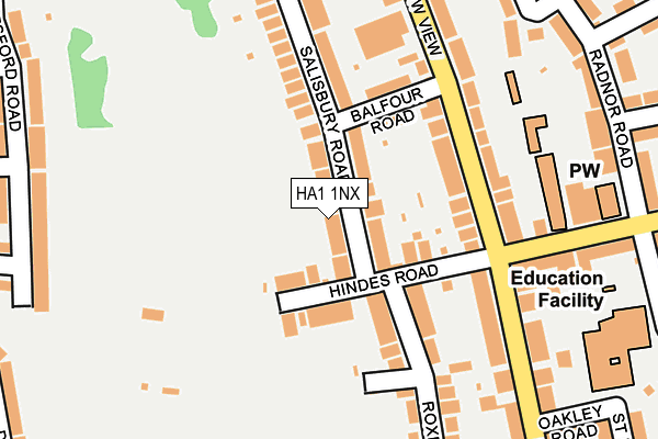 HA1 1NX map - OS OpenMap – Local (Ordnance Survey) HA1 1NX map - OS OpenMap – Local (Ordnance Survey)