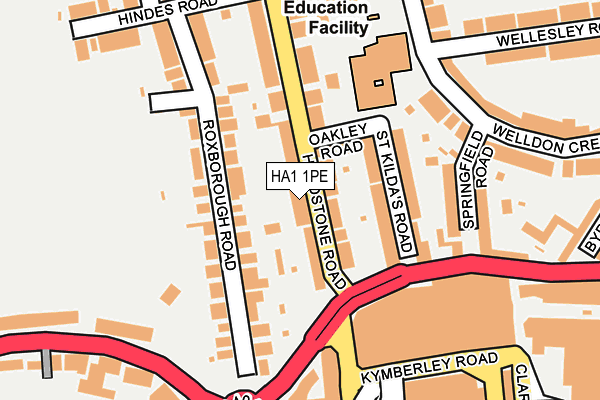 HA1 1PE map - OS OpenMap – Local (Ordnance Survey) HA1 1PE map - OS OpenMap – Local (Ordnance Survey)