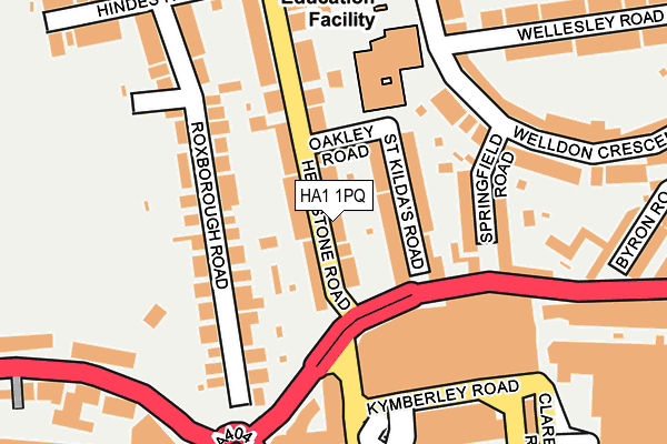 HA1 1PQ map - OS OpenMap – Local (Ordnance Survey) HA1 1PQ map - OS OpenMap – Local (Ordnance Survey)