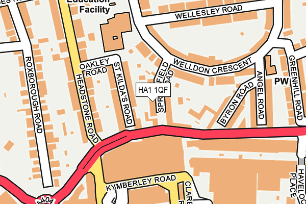 HA1 1QF map - OS OpenMap – Local (Ordnance Survey) HA1 1QF map - OS OpenMap – Local (Ordnance Survey)