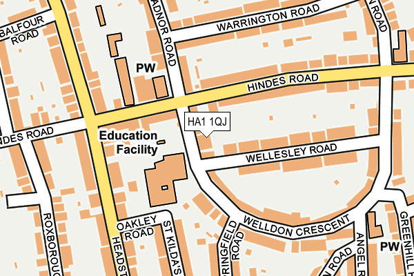HA1 1QJ map - OS OpenMap – Local (Ordnance Survey)