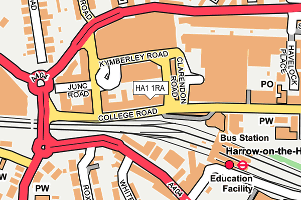 HA1 1RA map - OS OpenMap – Local (Ordnance Survey)