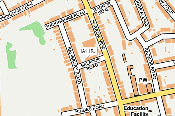 HA1 1RJ map - OS OpenMap – Local (Ordnance Survey)