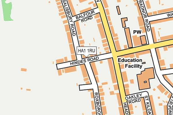 HA1 1RU map - OS OpenMap – Local (Ordnance Survey) HA1 1RU map - OS OpenMap – Local (Ordnance Survey)