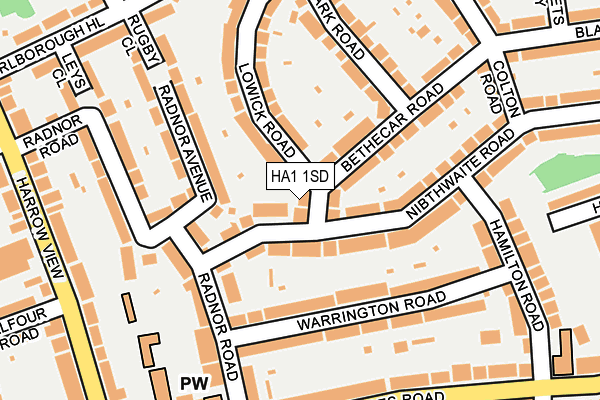 HA1 1SD map - OS OpenMap – Local (Ordnance Survey)