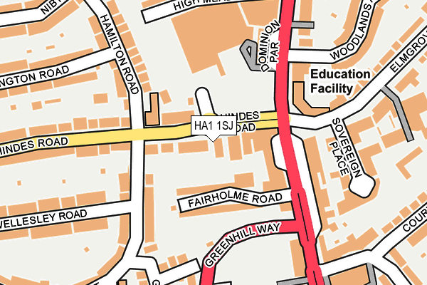 HA1 1SJ map - OS OpenMap – Local (Ordnance Survey) HA1 1SJ map - OS OpenMap – Local (Ordnance Survey)