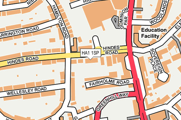 HA1 1SP map - OS OpenMap – Local (Ordnance Survey) HA1 1SP map - OS OpenMap – Local (Ordnance Survey)