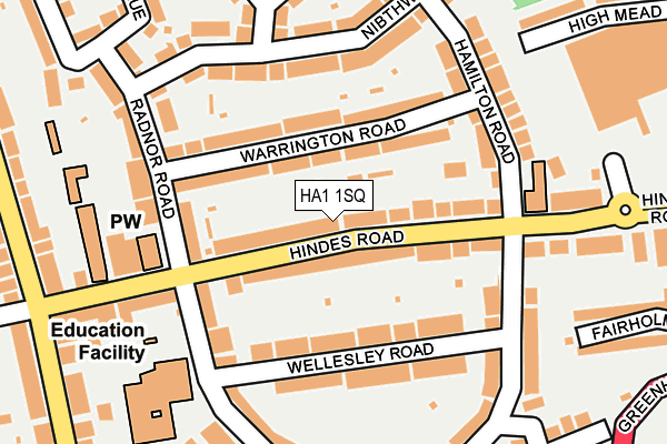 HA1 1SQ map - OS OpenMap – Local (Ordnance Survey)