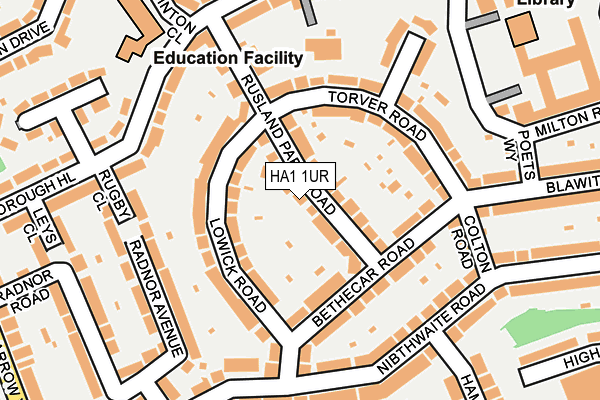 HA1 1UR map - OS OpenMap – Local (Ordnance Survey) HA1 1UR map - OS OpenMap – Local (Ordnance Survey)