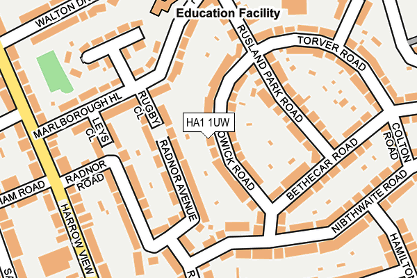 HA1 1UW map - OS OpenMap – Local (Ordnance Survey) HA1 1UW map - OS OpenMap – Local (Ordnance Survey)