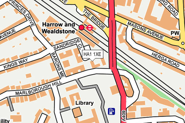 HA1 1XE map - OS OpenMap – Local (Ordnance Survey) HA1 1XE map - OS OpenMap – Local (Ordnance Survey)