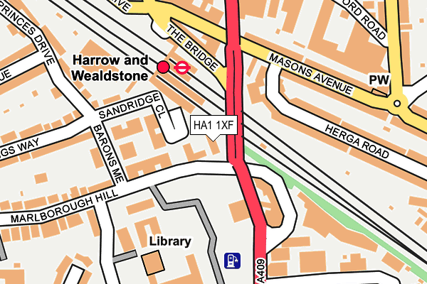 HA1 1XF map - OS OpenMap – Local (Ordnance Survey) HA1 1XF map - OS OpenMap – Local (Ordnance Survey)