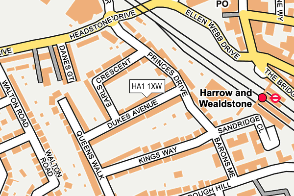 HA1 1XW map - OS OpenMap – Local (Ordnance Survey) HA1 1XW map - OS OpenMap – Local (Ordnance Survey)