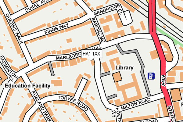 HA1 1XX map - OS OpenMap – Local (Ordnance Survey) HA1 1XX map - OS OpenMap – Local (Ordnance Survey)