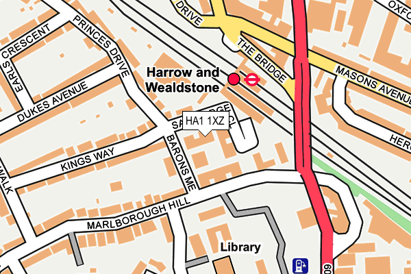 HA1 1XZ map - OS OpenMap – Local (Ordnance Survey) HA1 1XZ map - OS OpenMap – Local (Ordnance Survey)