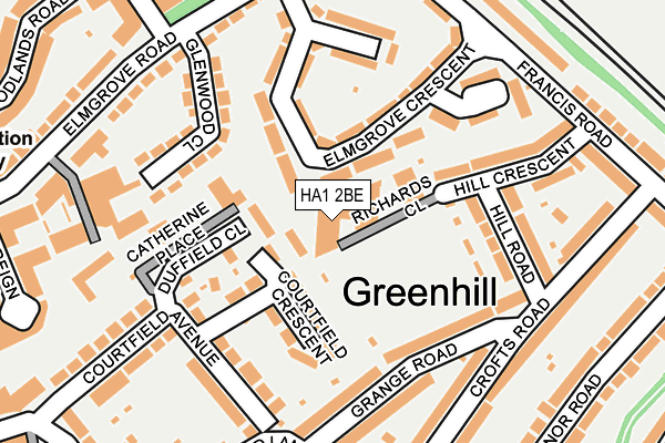 HA1 2BE map - OS OpenMap – Local (Ordnance Survey) HA1 2BE map - OS OpenMap – Local (Ordnance Survey)
