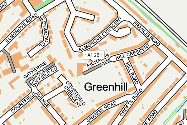 HA1 2BH map - OS OpenMap – Local (Ordnance Survey) HA1 2BH map - OS OpenMap – Local (Ordnance Survey)
