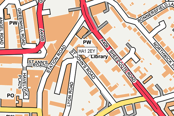 HA1 2EY map - OS OpenMap – Local (Ordnance Survey) HA1 2EY map - OS OpenMap – Local (Ordnance Survey)