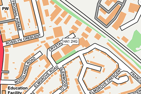 HA1 2HG map - OS OpenMap – Local (Ordnance Survey) HA1 2HG map - OS OpenMap – Local (Ordnance Survey)