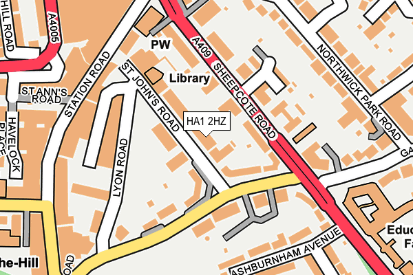 HA1 2HZ map - OS OpenMap – Local (Ordnance Survey) HA1 2HZ map - OS OpenMap – Local (Ordnance Survey)