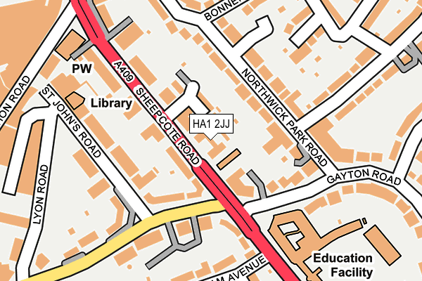 HA1 2JJ map - OS OpenMap – Local (Ordnance Survey)