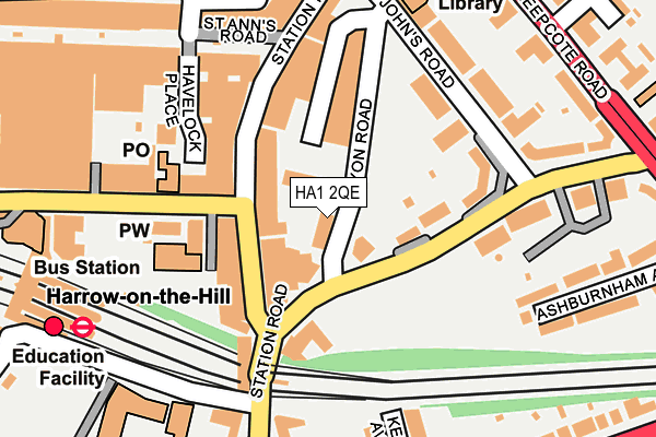 HA1 2QE map - OS OpenMap – Local (Ordnance Survey) HA1 2QE map - OS OpenMap – Local (Ordnance Survey)