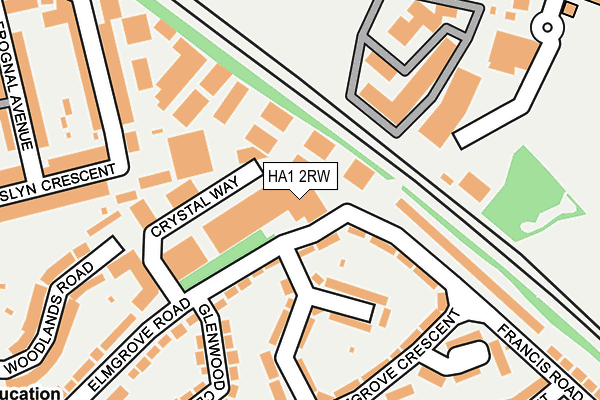 HA1 2RW map - OS OpenMap – Local (Ordnance Survey) HA1 2RW map - OS OpenMap – Local (Ordnance Survey)