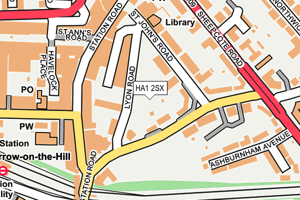 HA1 2SX map - OS OpenMap – Local (Ordnance Survey) HA1 2SX map - OS OpenMap – Local (Ordnance Survey)